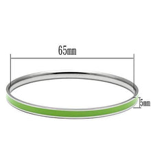Load image into Gallery viewer, TK539 - High polished (no plating) Stainless Steel Bangle with Epoxy  in Emerald