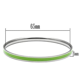 TK539 - High polished (no plating) Stainless Steel Bangle with Epoxy  in Emerald
