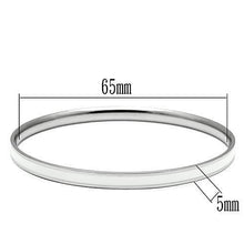 Load image into Gallery viewer, TK540 - High polished (no plating) Stainless Steel Bangle with Epoxy  in White