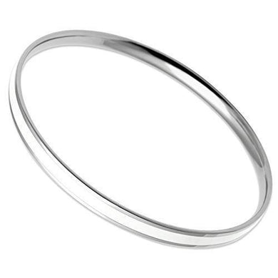 TK540 - High polished (no plating) Stainless Steel Bangle with Epoxy  in White