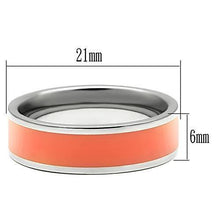 Load image into Gallery viewer, TK544 - High polished (no plating) Stainless Steel Ring with Epoxy  in Orange