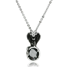 Load image into Gallery viewer, TK552 - High polished (no plating) Stainless Steel Necklace with Synthetic Acrylic in Jet