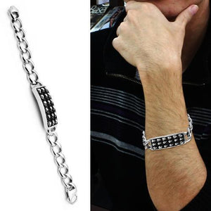 TK573 - High polished (no plating) Stainless Steel Bracelet with No Stone