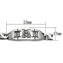 Load image into Gallery viewer, TK574 - High polished (no plating) Stainless Steel Bracelet with AAA Grade CZ  in Clear