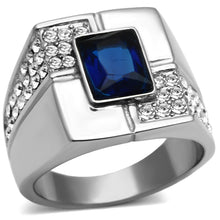 Load image into Gallery viewer, TK587 - High polished (no plating) Stainless Steel Ring with Synthetic Synthetic Glass in Montana