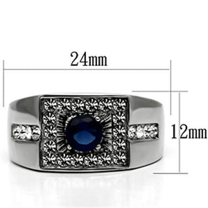 TK588 High polished (no plating) Stainless Steel Ring with Synthetic in Montana