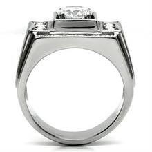 Load image into Gallery viewer, TK593 - High polished (no plating) Stainless Steel Ring with AAA Grade CZ  in Clear