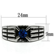 Load image into Gallery viewer, TK598 High polished (no plating) Stainless Steel Ring with Top Grade Crystal in Capri Blue