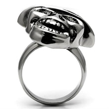 Load image into Gallery viewer, TK605 - High polished (no plating) Stainless Steel Ring with Top Grade Crystal  in Black Diamond