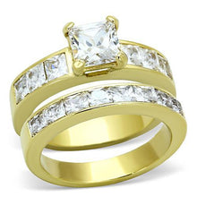 Load image into Gallery viewer, TK61206G - IP Gold(Ion Plating) Stainless Steel Ring with AAA Grade CZ  in Clear