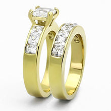 Load image into Gallery viewer, TK61206G - IP Gold(Ion Plating) Stainless Steel Ring with AAA Grade CZ  in Clear