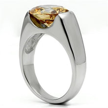 Load image into Gallery viewer, TK622 - High polished (no plating) Stainless Steel Ring with AAA Grade CZ  in Champagne