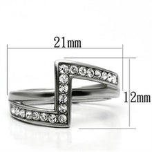 Load image into Gallery viewer, TK624 - High polished (no plating) Stainless Steel Ring with Top Grade Crystal  in Clear