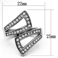 Load image into Gallery viewer, TK625 - High polished (no plating) Stainless Steel Ring with Top Grade Crystal  in Clear