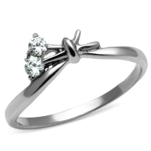 Load image into Gallery viewer, TK627 - High polished (no plating) Stainless Steel Ring with AAA Grade CZ  in Clear