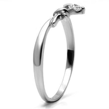 Load image into Gallery viewer, TK627 - High polished (no plating) Stainless Steel Ring with AAA Grade CZ  in Clear