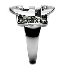 Load image into Gallery viewer, TK634 - High polished (no plating) Stainless Steel Ring with Top Grade Crystal  in Clear