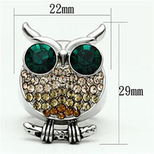 Load image into Gallery viewer, TK656 - High polished (no plating) Stainless Steel Ring with Top Grade Crystal  in Emerald