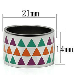 TK675 - High polished (no plating) Stainless Steel Ring with Epoxy  in Multi Color