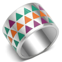 Load image into Gallery viewer, TK675 - High polished (no plating) Stainless Steel Ring with Epoxy  in Multi Color
