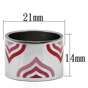 TK678 - High polished (no plating) Stainless Steel Ring with Epoxy  in Multi Color