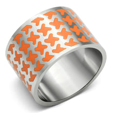 Load image into Gallery viewer, TK679 - High polished (no plating) Stainless Steel Ring with Epoxy  in Orange