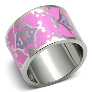 TK685 - High polished (no plating) Stainless Steel Ring with Epoxy  in Multi Color
