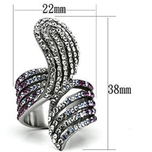 Load image into Gallery viewer, TK691 - High polished (no plating) Stainless Steel Ring with Top Grade Crystal  in Multi Color