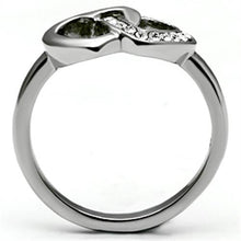 Load image into Gallery viewer, TK695 - High polished (no plating) Stainless Steel Ring with Top Grade Crystal  in Clear