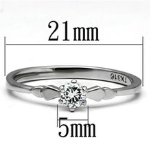 Load image into Gallery viewer, TK697 - High polished (no plating) Stainless Steel Ring with AAA Grade CZ  in Clear
