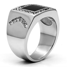 Load image into Gallery viewer, TK702 - High polished (no plating) Stainless Steel Ring with Top Grade Crystal  in Clear