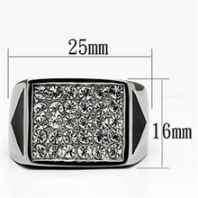Load image into Gallery viewer, TK707 - High polished (no plating) Stainless Steel Ring with Top Grade Crystal  in Clear