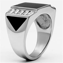 Load image into Gallery viewer, TK712 - High polished (no plating) Stainless Steel Ring with Top Grade Crystal  in Clear