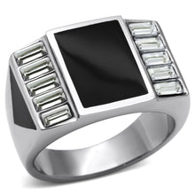 Load image into Gallery viewer, TK712 - High polished (no plating) Stainless Steel Ring with Top Grade Crystal  in Clear