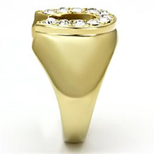 Load image into Gallery viewer, TK717 - IP Gold(Ion Plating) Stainless Steel Ring with Top Grade Crystal  in Clear