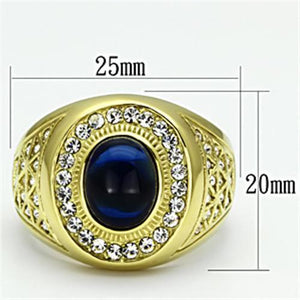 TK720 - IP Gold(Ion Plating) Stainless Steel Ring with Synthetic Synthetic Glass in Montana
