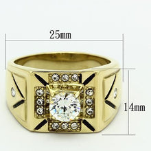 Load image into Gallery viewer, TK723 - IP Gold(Ion Plating) Stainless Steel Ring with AAA Grade CZ  in Clear