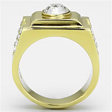 Load image into Gallery viewer, TK725 - IP Gold(Ion Plating) Stainless Steel Ring with Top Grade Crystal  in Clear