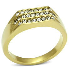 Load image into Gallery viewer, TK727 - IP Gold(Ion Plating) Stainless Steel Ring with Top Grade Crystal  in Clear