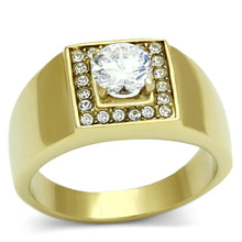 Load image into Gallery viewer, TK728 - IP Gold(Ion Plating) Stainless Steel Ring with AAA Grade CZ  in Clear