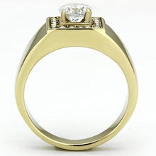 Load image into Gallery viewer, TK728 - IP Gold(Ion Plating) Stainless Steel Ring with AAA Grade CZ  in Clear