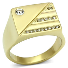 Load image into Gallery viewer, TK731 - IP Gold(Ion Plating) Stainless Steel Ring with Top Grade Crystal  in Clear