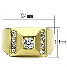 Load image into Gallery viewer, TK732 - IP Gold(Ion Plating) Stainless Steel Ring with AAA Grade CZ  in Clear