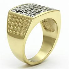 Load image into Gallery viewer, TK734 - Two-Tone IP Gold (Ion Plating) Stainless Steel Ring with Top Grade Crystal  in Clear