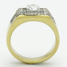 Load image into Gallery viewer, TK737 - Two-Tone IP Gold (Ion Plating) Stainless Steel Ring with AAA Grade CZ  in Clear