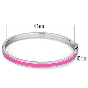 TK747 - High polished (no plating) Stainless Steel Bangle with Epoxy  in Rose