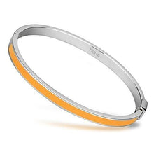 Load image into Gallery viewer, TK749 - High polished (no plating) Stainless Steel Bangle with Epoxy  in Topaz