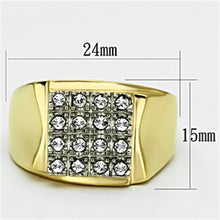 Load image into Gallery viewer, TK751 - Two-Tone IP Gold (Ion Plating) Stainless Steel Ring with Top Grade Crystal  in Clear