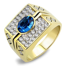 Load image into Gallery viewer, TK752 - Two-Tone IP Gold (Ion Plating) Stainless Steel Ring with Top Grade Crystal  in Montana