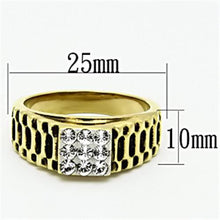 Load image into Gallery viewer, TK753 - Two-Tone IP Gold (Ion Plating) Stainless Steel Ring with Top Grade Crystal  in Clear